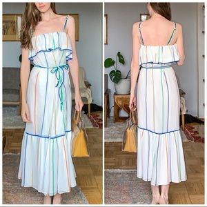 Derek Lam 10 Crosby Striped Ruffle Maxi Dress NWT